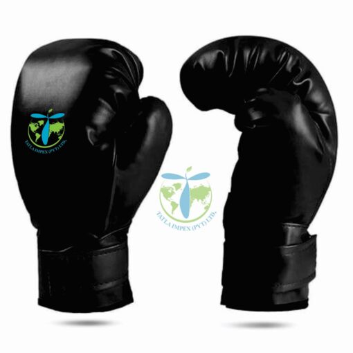 Black Kick Gloves with Tatla Impex logo Premium Kickboxing Gloves for Training Durable Black Kick Gloves for MMA & Boxing High-Quality Combat Gloves by Tatla Impex