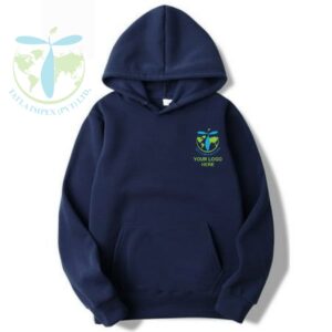 Blue Custom Hoodie with Tatla Impex Logo Premium Blue Hoodie with Front Pocket Comfortable & Stylish Custom Hoodie High-Quality Sportswear Hoodie by Tatla Impex